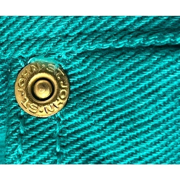 New St. John Signature Jeans Green Straight Leg Mid Rise Pants - Picture 4 of 10